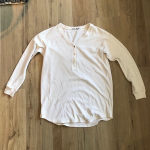 Waffle knit long sleeved tee